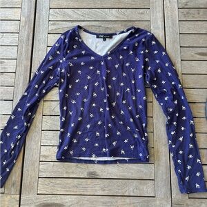 SHEIN Blue Top with Flowers